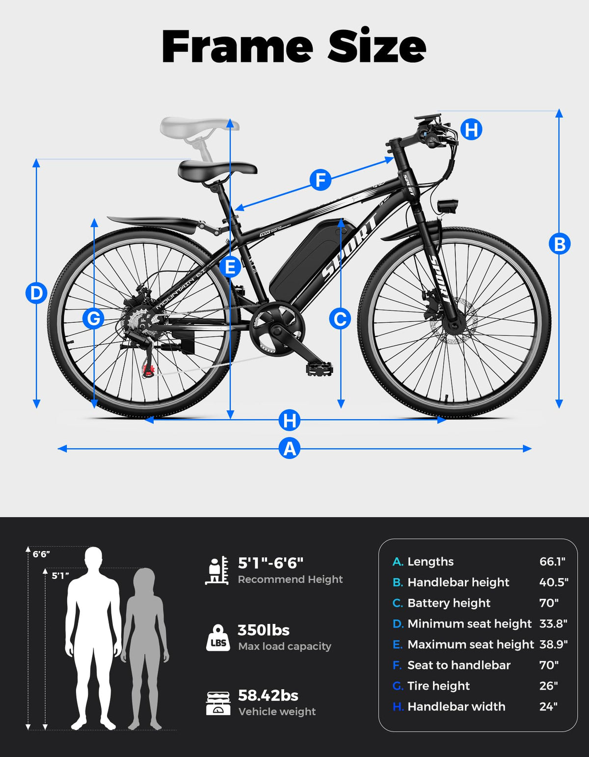 350W 7-Speed Electric Bike H286046