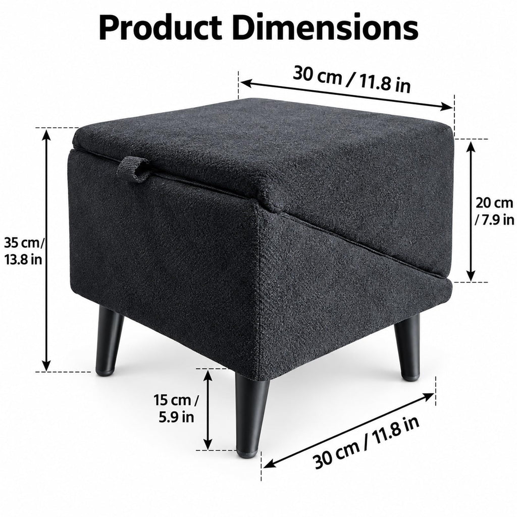 Foldable Dog Stairs Ottoman 2 in 1 Storage Pet Steps N96788