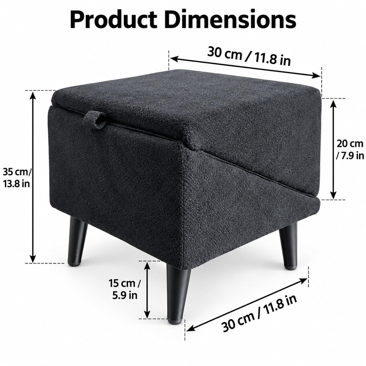 Foldable Dog Stairs Ottoman 2 in 1 Storage Pet Steps N96788