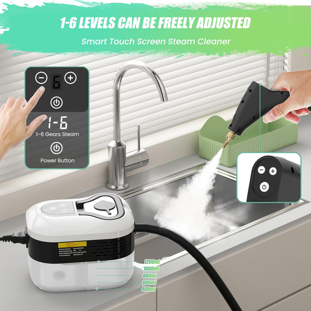 1.2L Portable Handheld Steam Cleaner with 14pcs Accessories H176