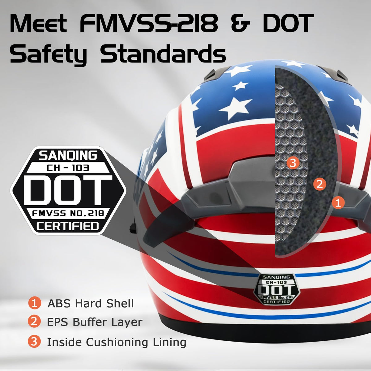 DOT Approved Dual Visor Full Face Motorcycle Helmet C4349