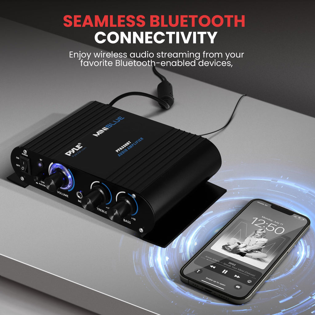 90W Dual Channel Mini Portable Power Stereo Sound Receiver I19830