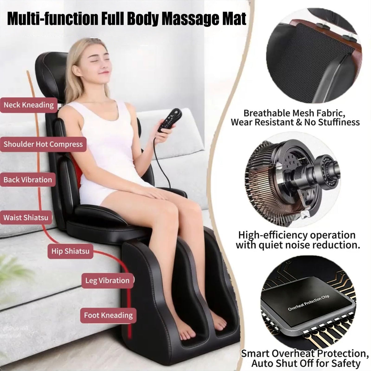 Heated Vibration Full Body Massage Mat N903
