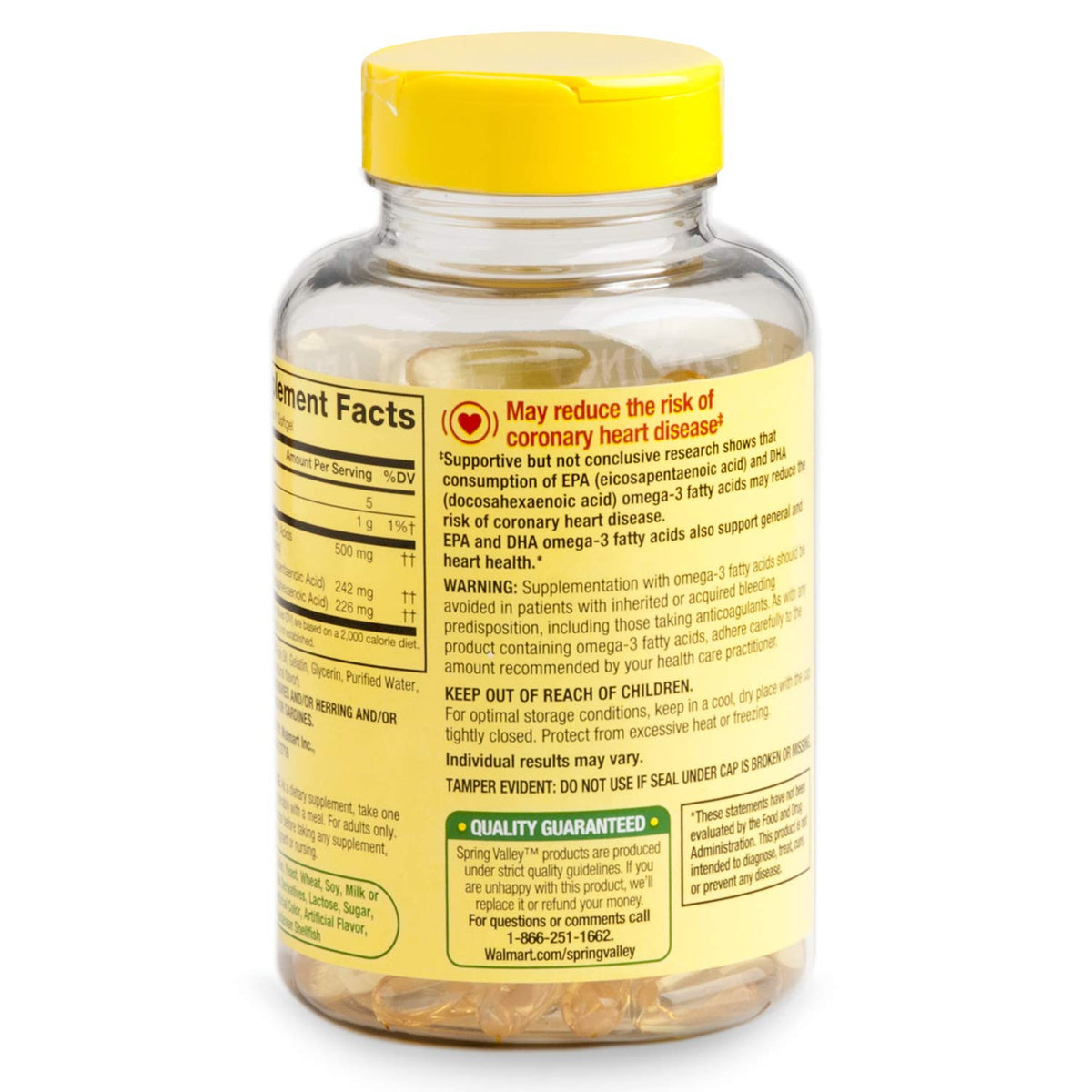 Omega-3 500 mg Fish Oil Lemon 120 Softgels U5959