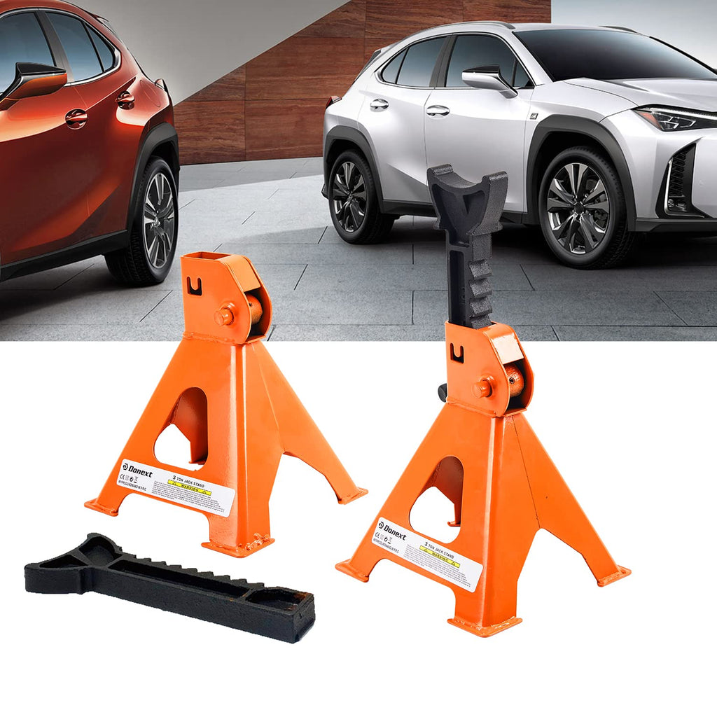Steel Floor Jack and Orange Jack Stands R164