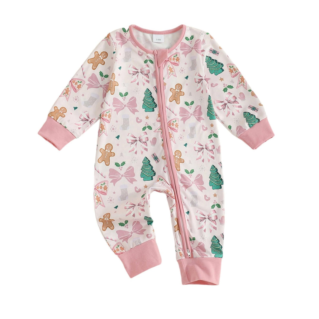 Newborn Christmas Zipper Jumpsuit Romper A735195