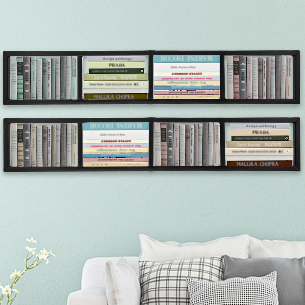 34" Wall Mount Media Storage Rack, CD DVD Organizer Metal Floating Shelf J98594