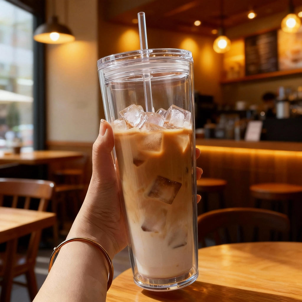 24oz Insulated Tumbler with Lid and Straw Y8838