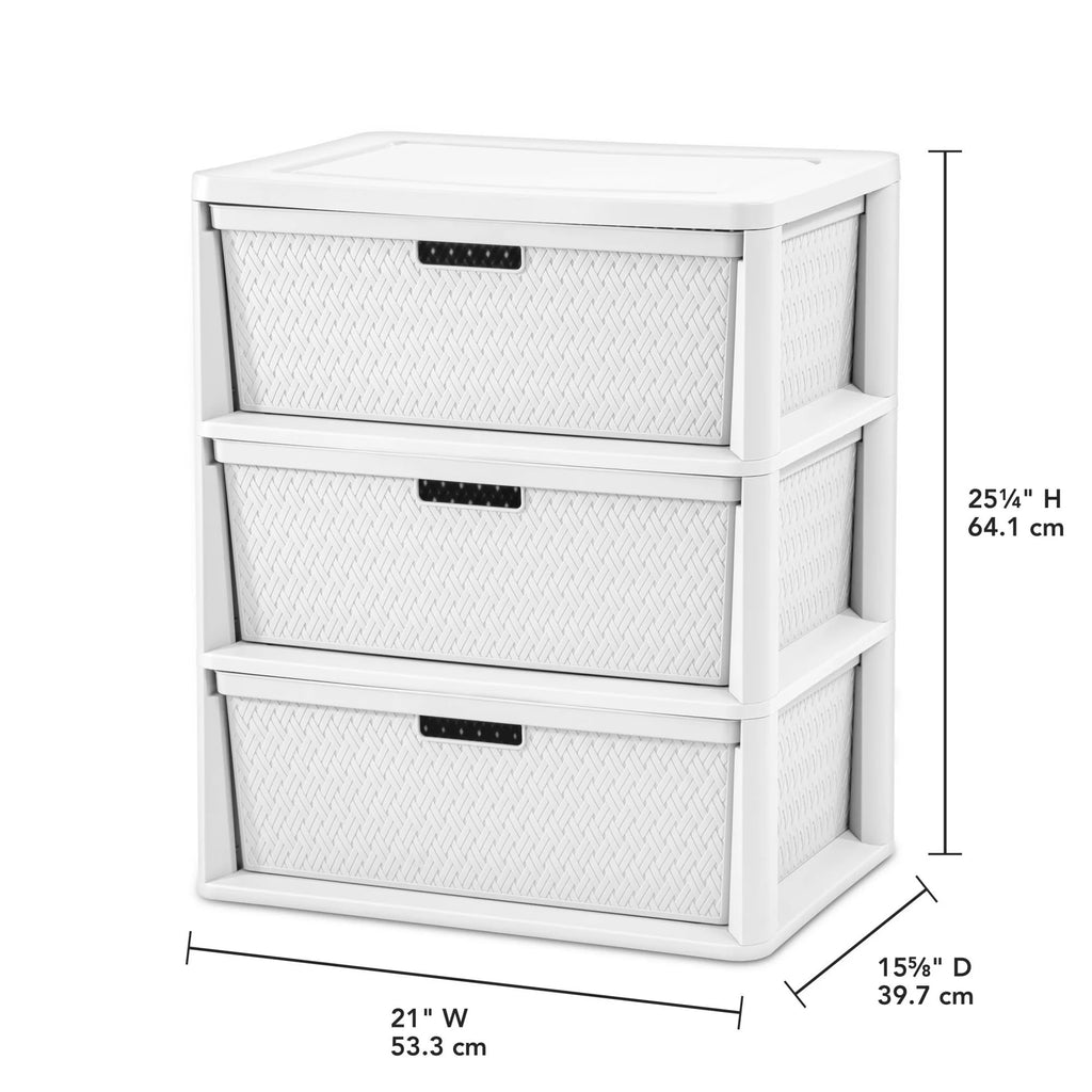 White 3 Drawer Plastic Storage Organizer G101942
