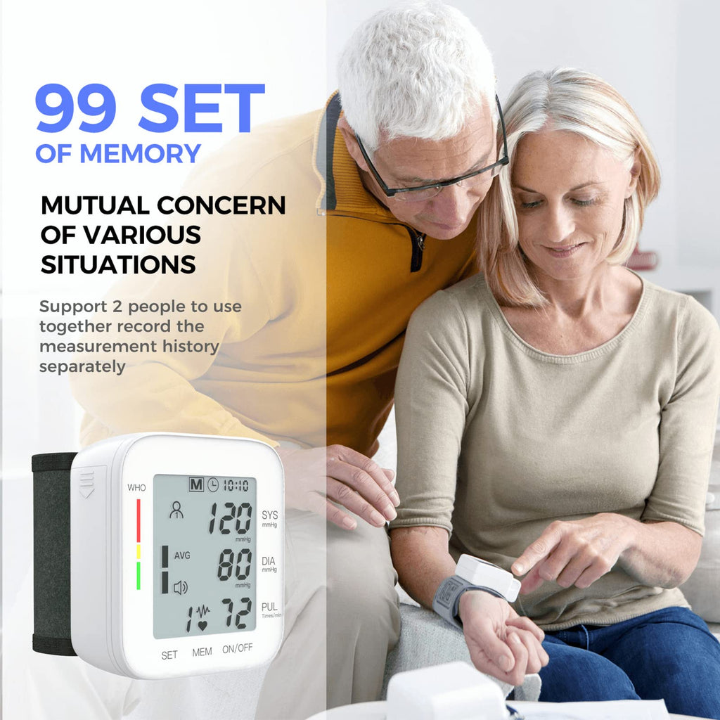 White Wrist Blood Pressure Monitor with Carrying Case R651208