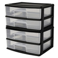 2-Tier Black Storage Drawer Tower, 2 Pack T847