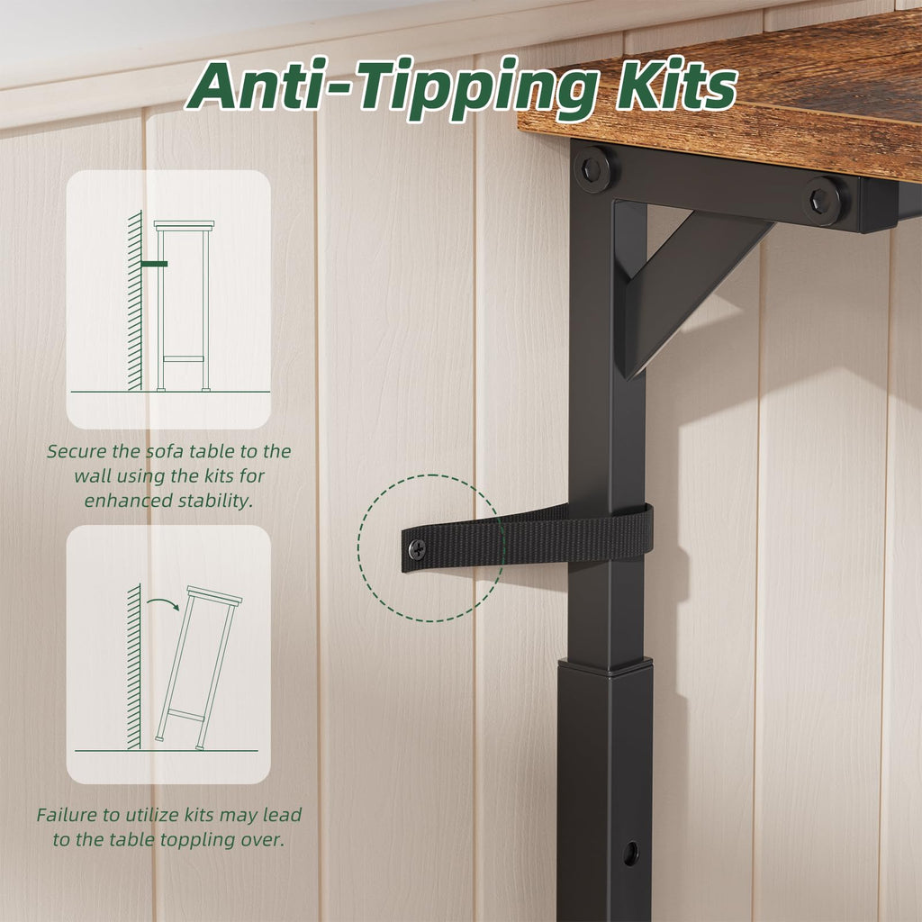 78.75” Narrow Adjustable Console Table with Outlet I655