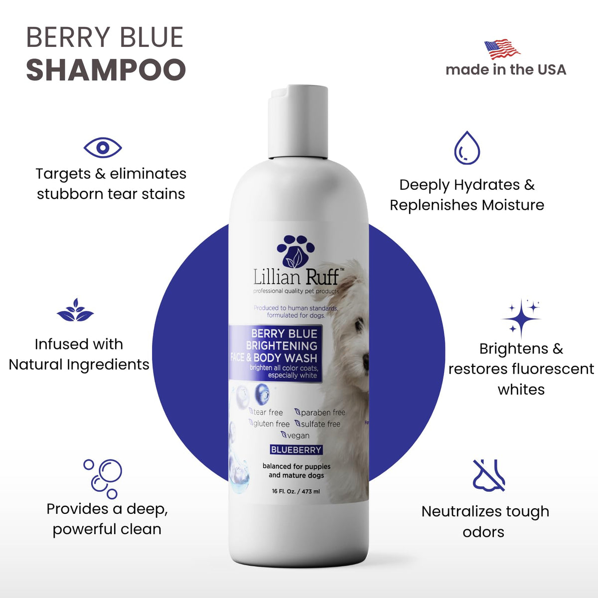Berry Blue Brightening Pet Shampoo 16oz G902