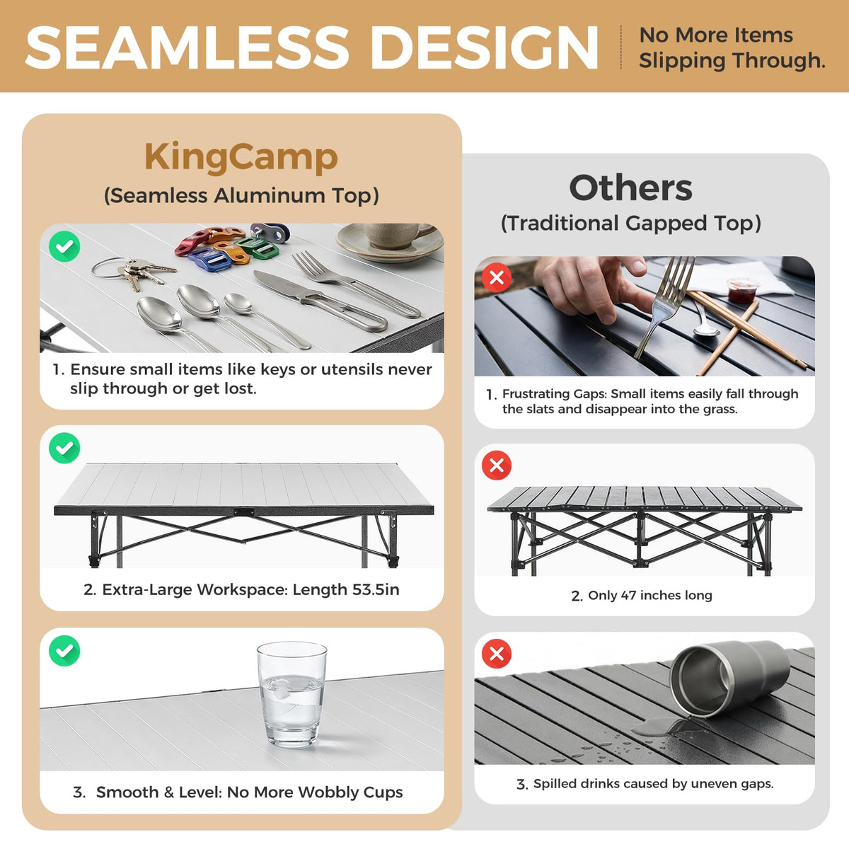 53.5" Heavy Duty Folding Camping Table B2076