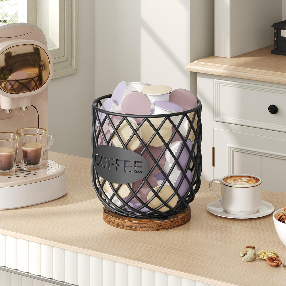 Compatible with K Cup & Nespresso Vertuo Pods Coffee Pod Holder Organizer L1823