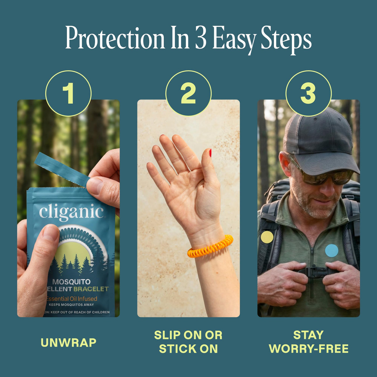 Mosquito Repellent Bracelets & Stickers, 40 Bands & 60 Patches A8453