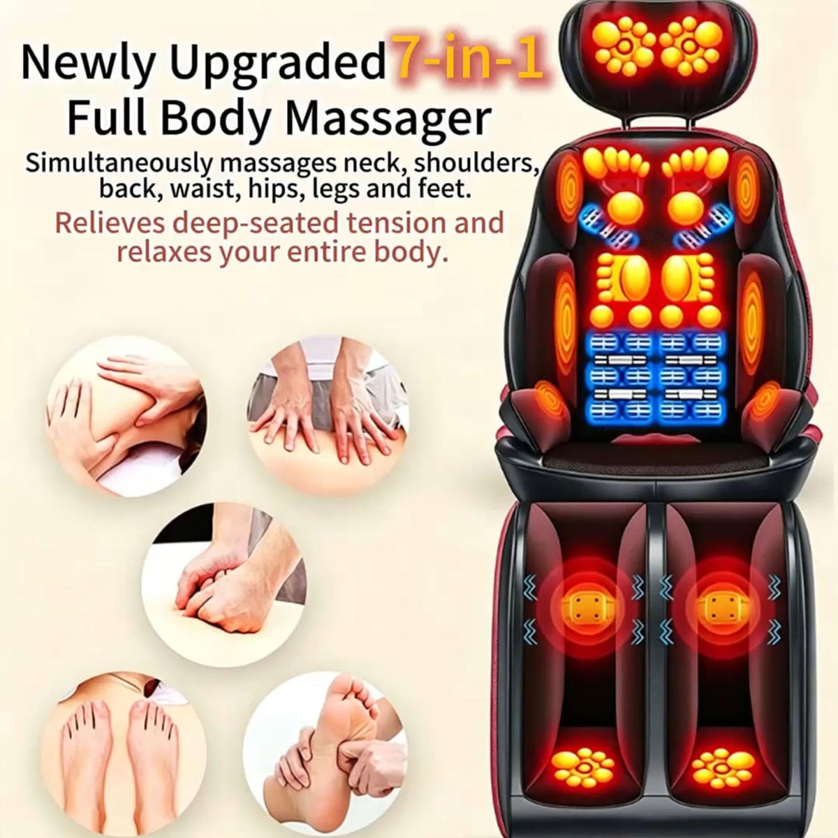Heated Vibration Full Body Massage Mat N903