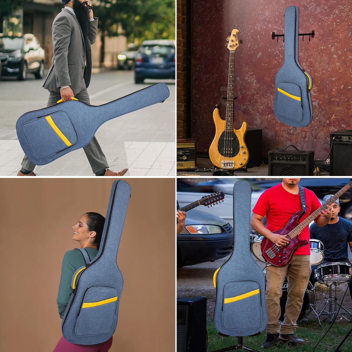 Blue Soft Electric Bass Guitar Gig Bag P3410