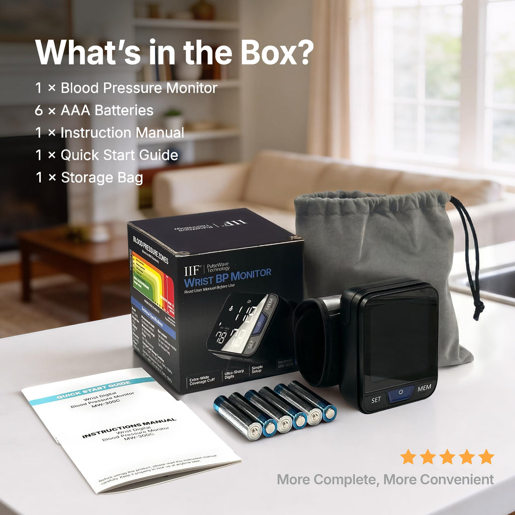 Wrist Blood Pressure Monitor with Voice Broadcast, 240 Memory for 2 Users W21465
