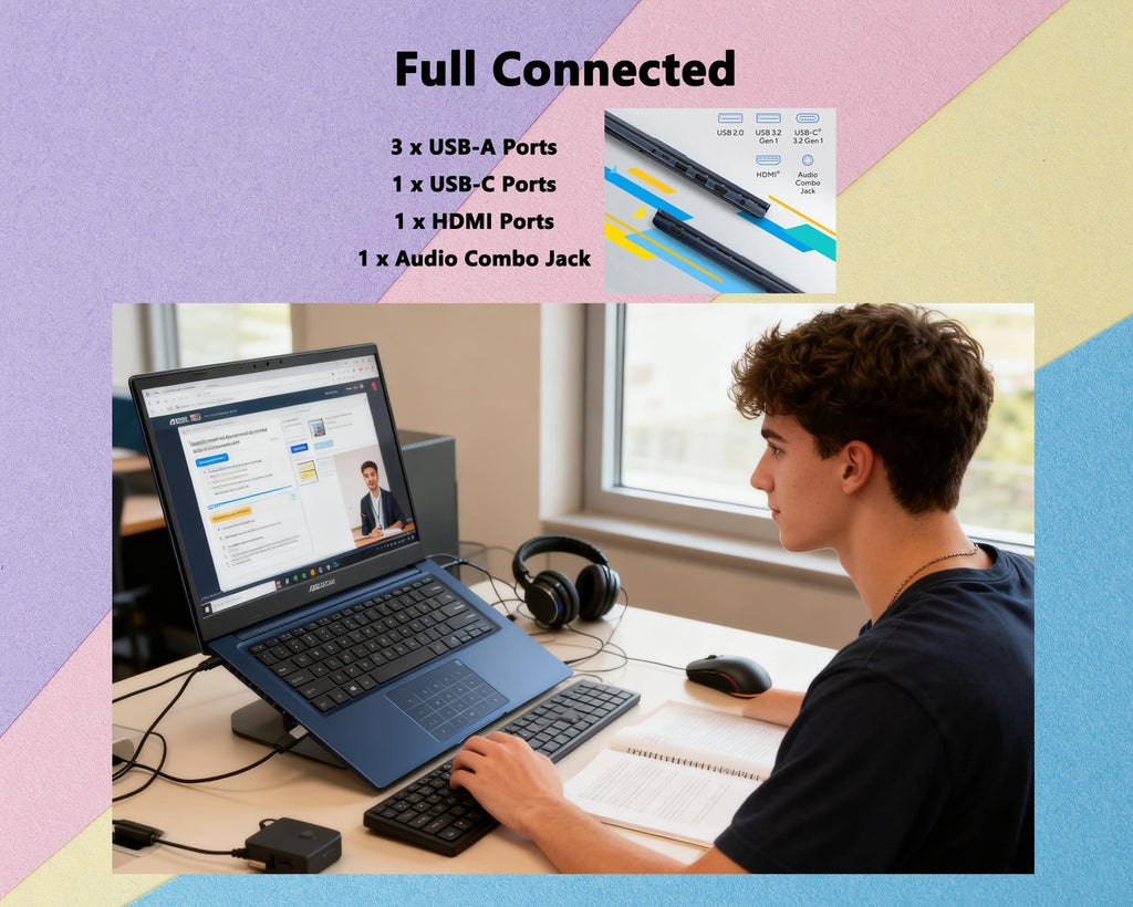 14" FHD Laptop, 13th Gen Intel Core i7, 12GB RAM, 512GB SSD, Windows 11 K341372