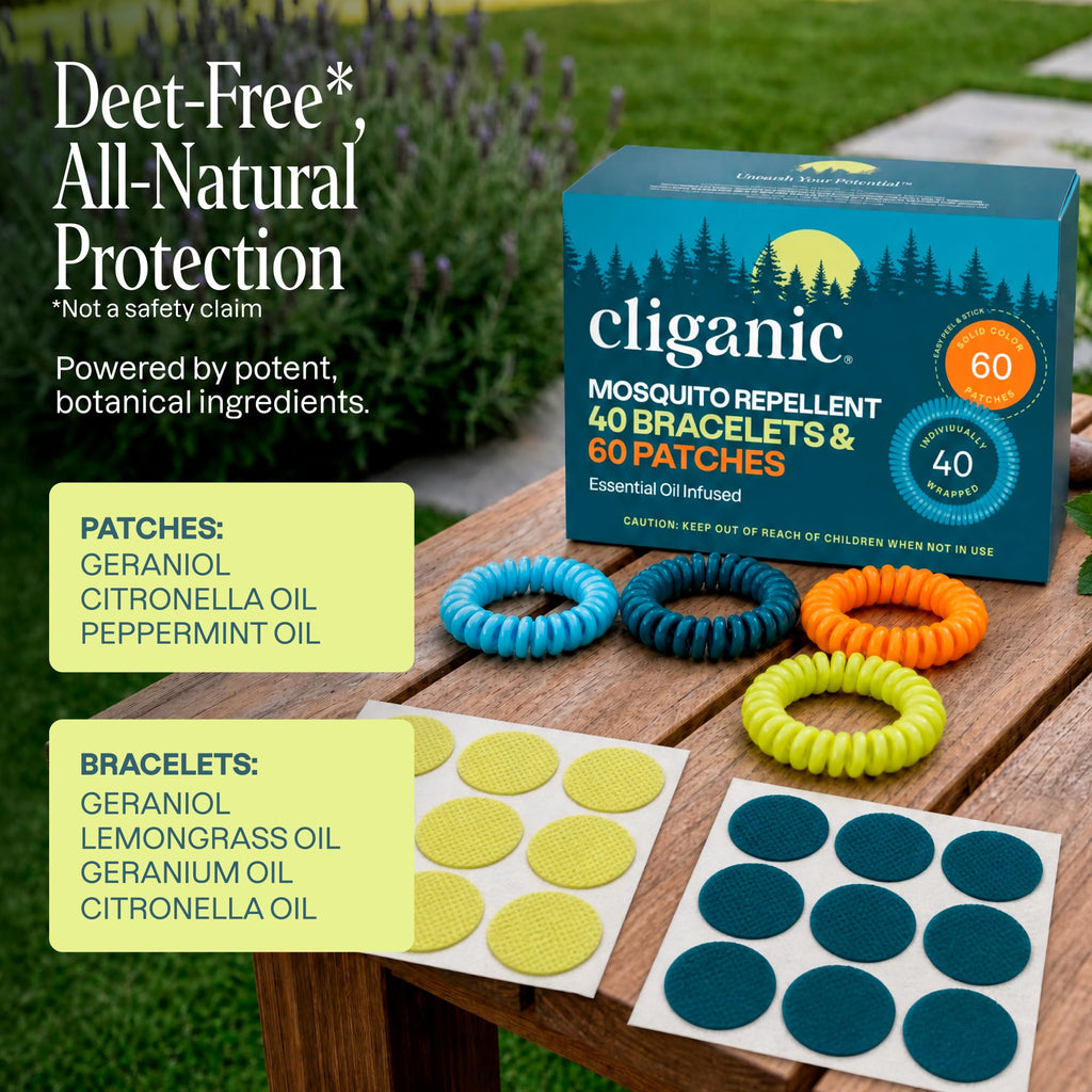 Mosquito Repellent Bracelets & Stickers, 40 Bands & 60 Patches A8453