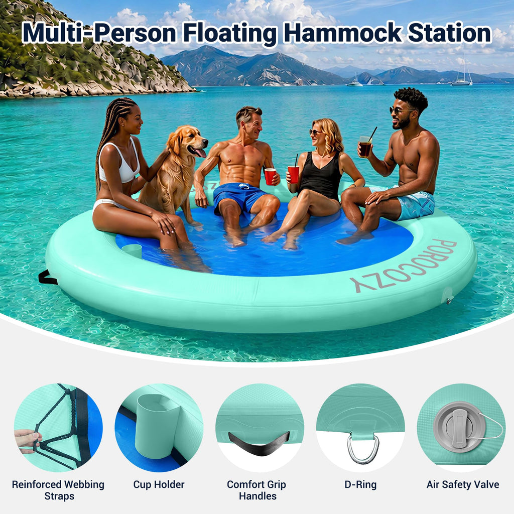 Inflatable Water Hammock with Cup Holders L352