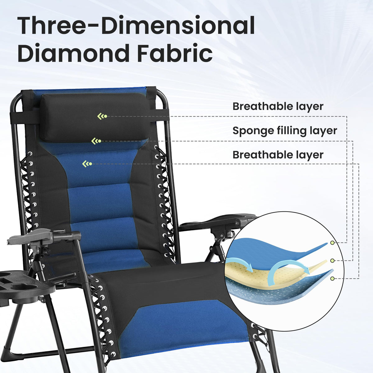 Oversized Zero Gravity Chair 2 Pack Black Blue N262666