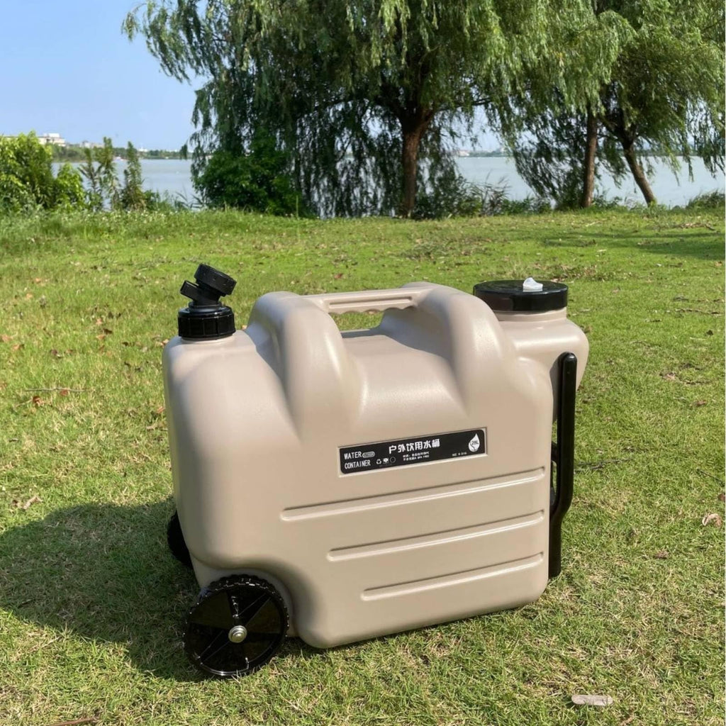 Black Portable Water Container with Faucet and Wheels I822