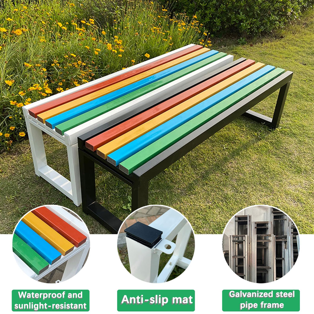 Cast Iron Outdoor Bench Carbonized Finish 150x40x45cm R4919