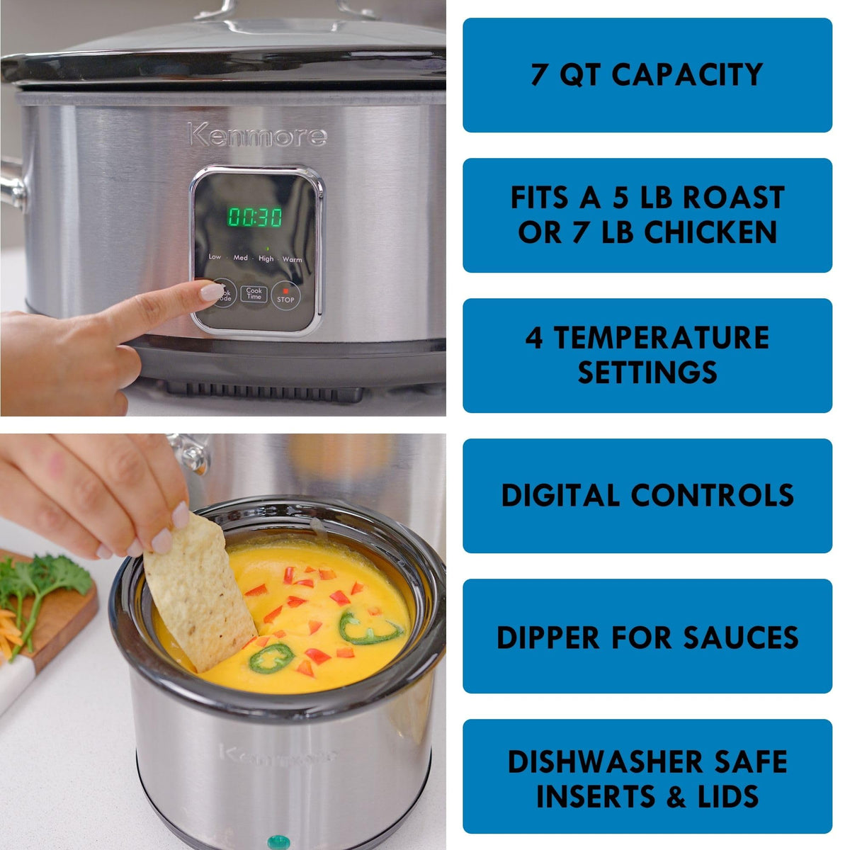 7 qt Programmable Slow Cooker with Dipper Y79448