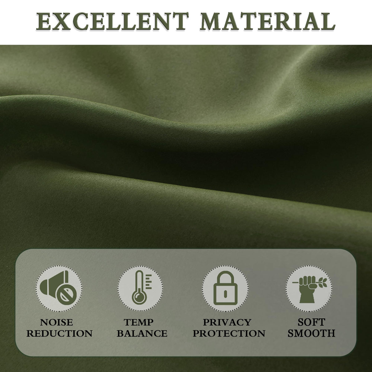 Olive Green 96 Inch Blackout Curtains, Set of 2 Panels U129939