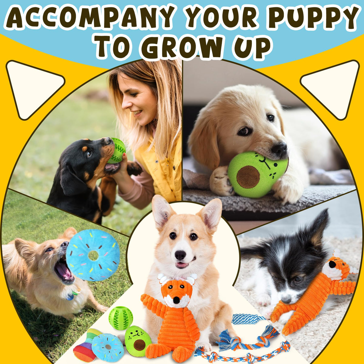 9 Pack Puppy Chew Toys with Rope G422
