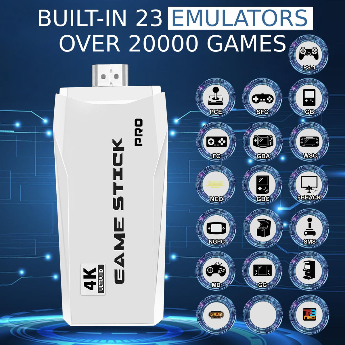 Retro Game Console with 4K HDMI and Wireless Controllers T879