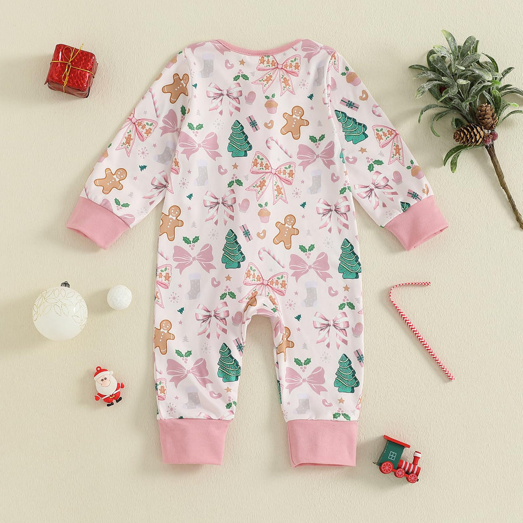 Newborn Christmas Zipper Jumpsuit Romper A735195