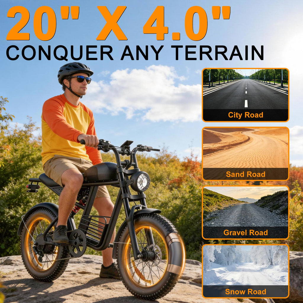 1000W Peak Motor 20" Fat Tire Electric Bike O49614