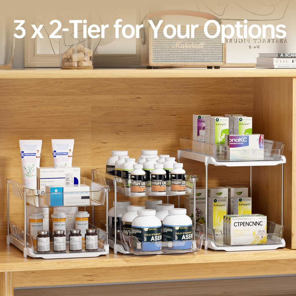 2 Sets of 3-Tier Under Sink Organizers and Storage B1679