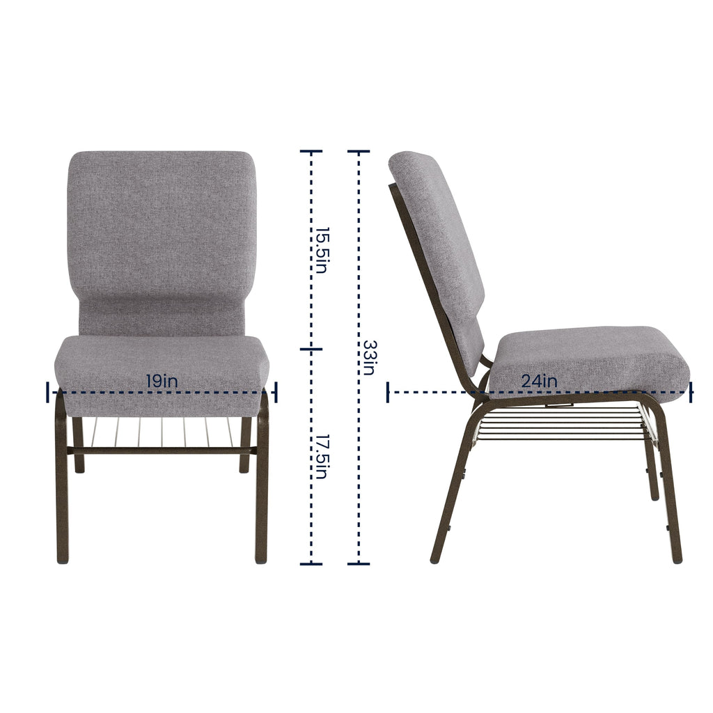 Gray Fabric Church Chair Z7634
