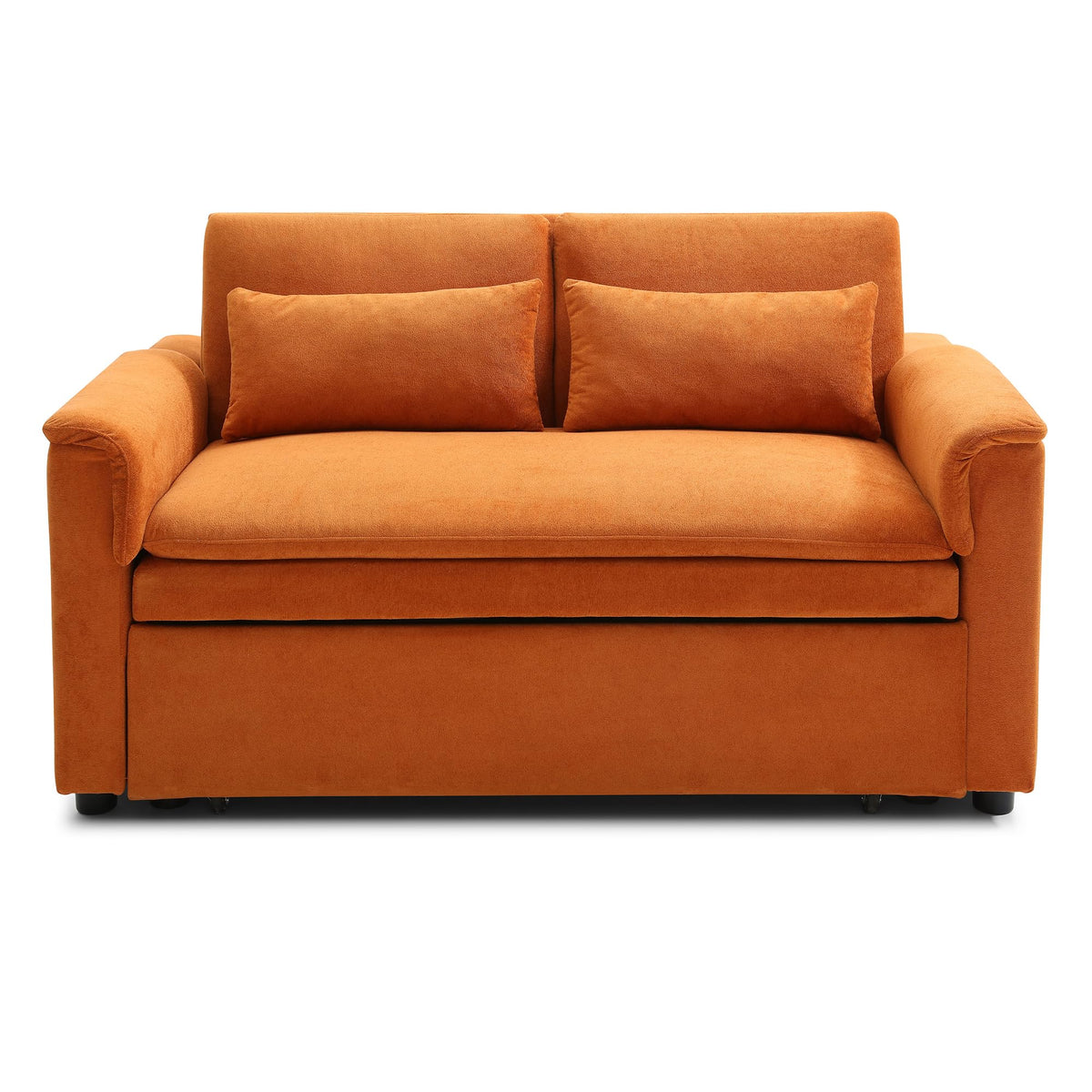 Orange Velvet Sleeper Sofa M499