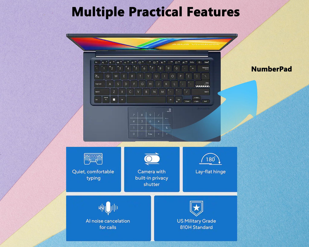 14" FHD Laptop, 13th Gen Intel Core i7, 12GB RAM, 512GB SSD, Windows 11 K341372