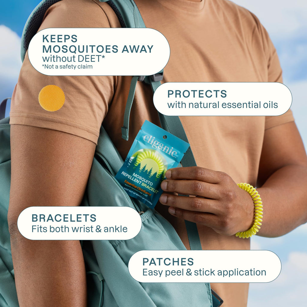 Mosquito Repellent Bracelets & Stickers, 40 Bands & 60 Patches A8453