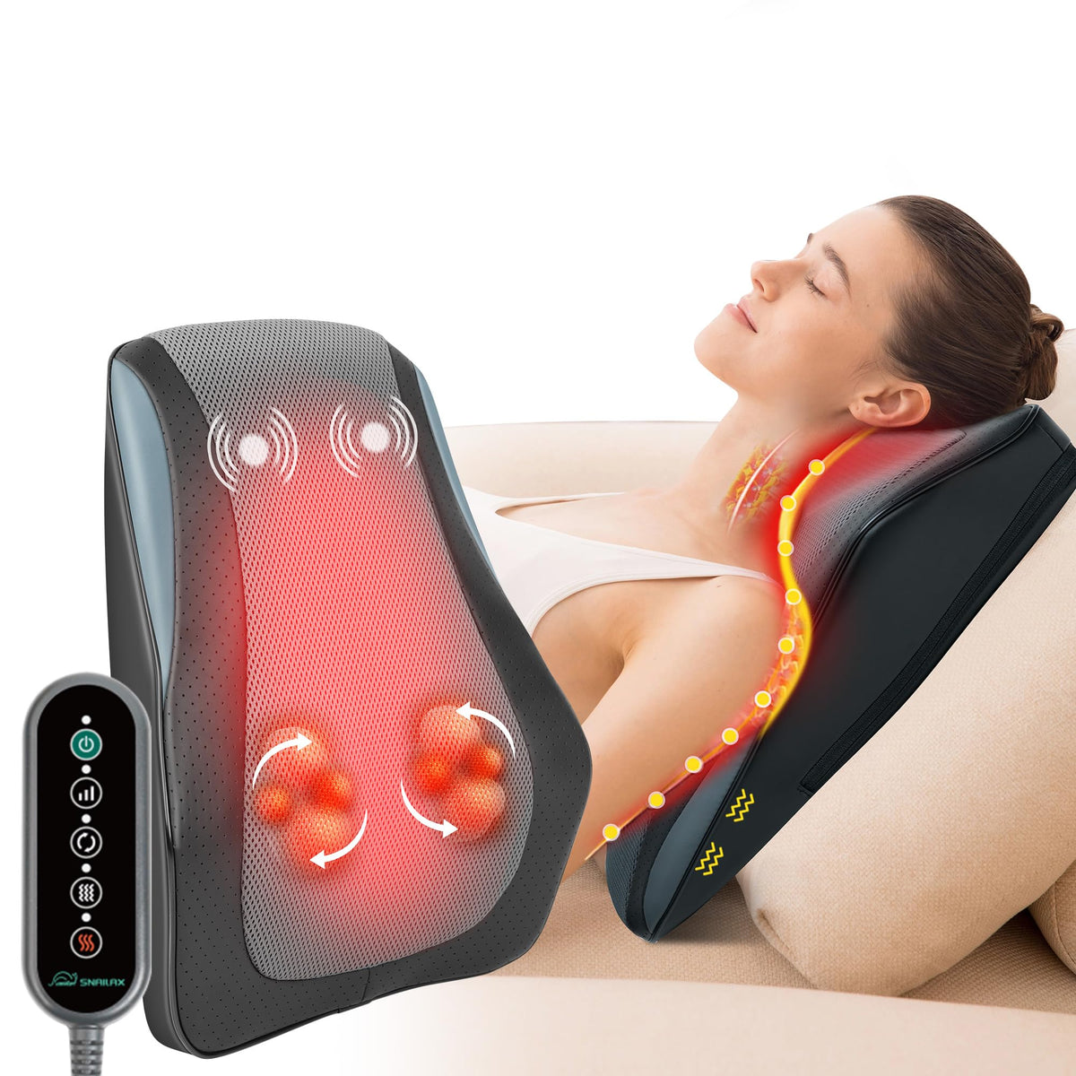 4D Shiatsu Neck Massage Pillow with Heat C40680