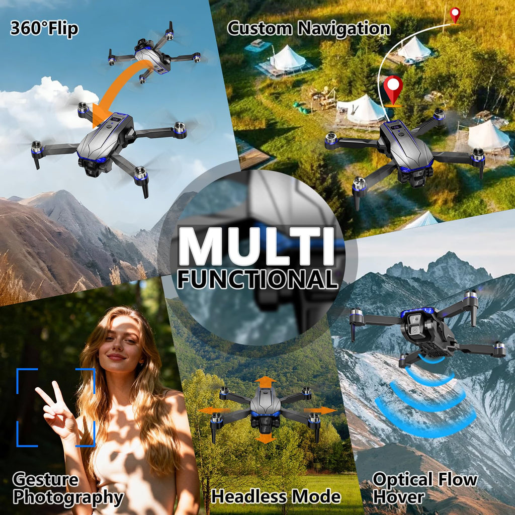 Foldable Mini FPV Drone with 1080P Camera, Carrying Case, 2 Batteries P70547