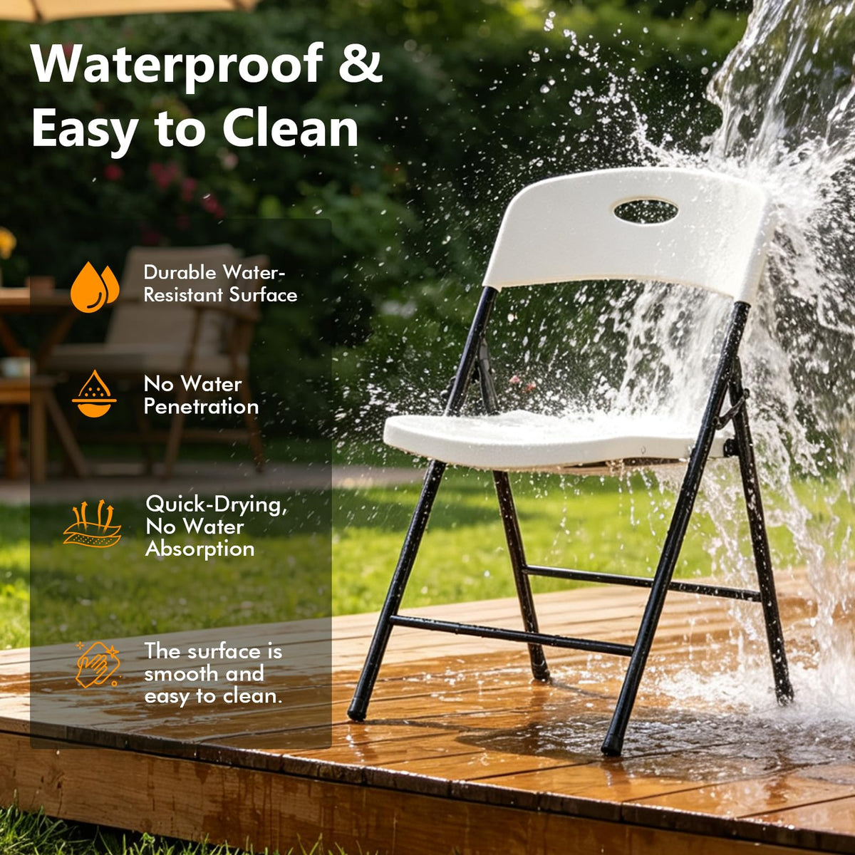 White 10 Pack Plastic Folding Chair Y871247