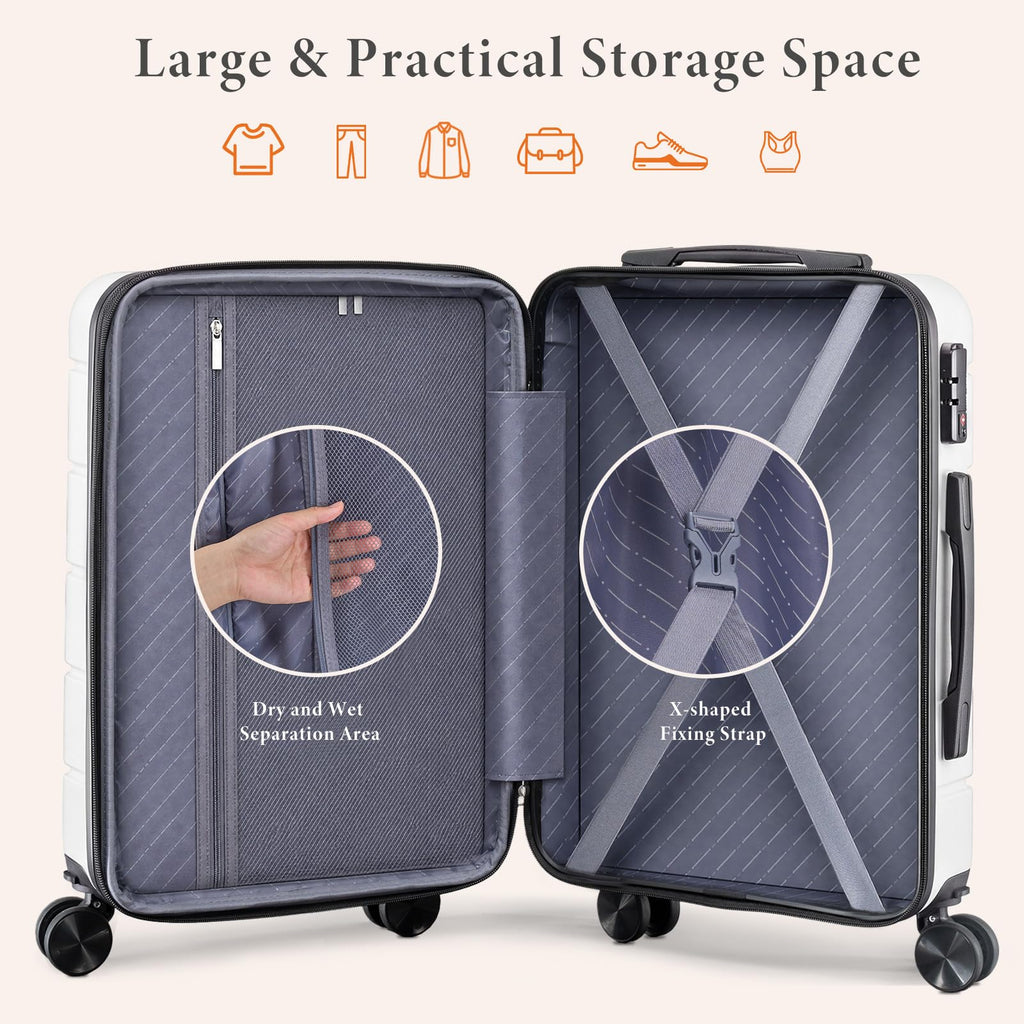 20 Inch Carry On Luggage with Spinner Wheels V228