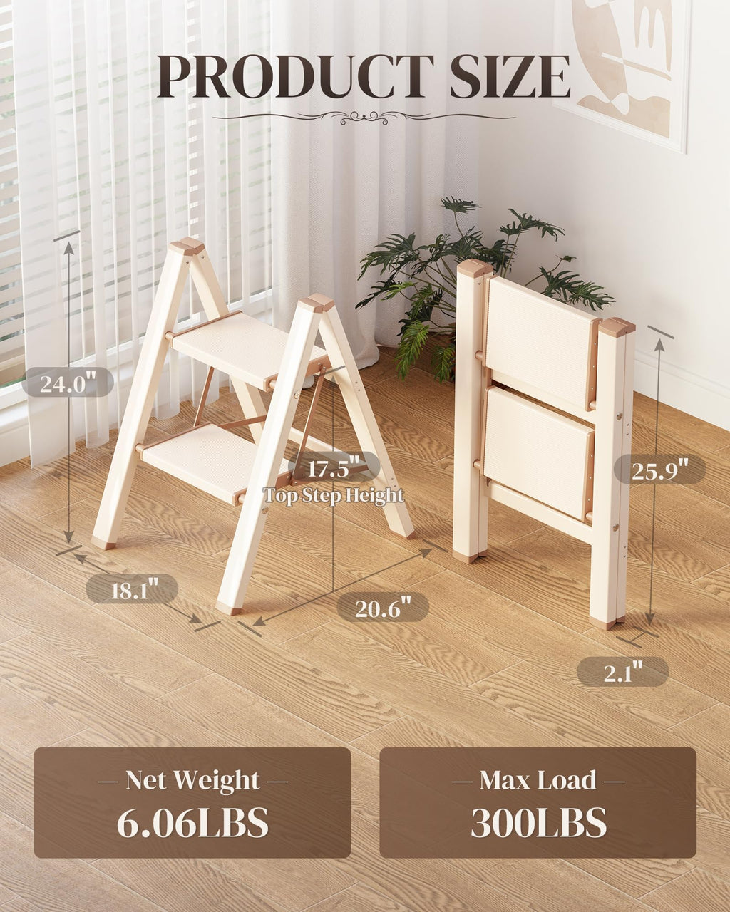 Foldable Aluminum 2 Step Ladder W57044