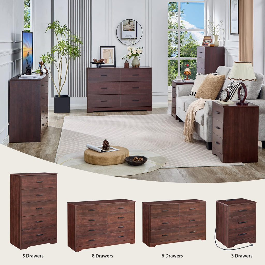Cherry Wood 3 Drawer Dresser C5107