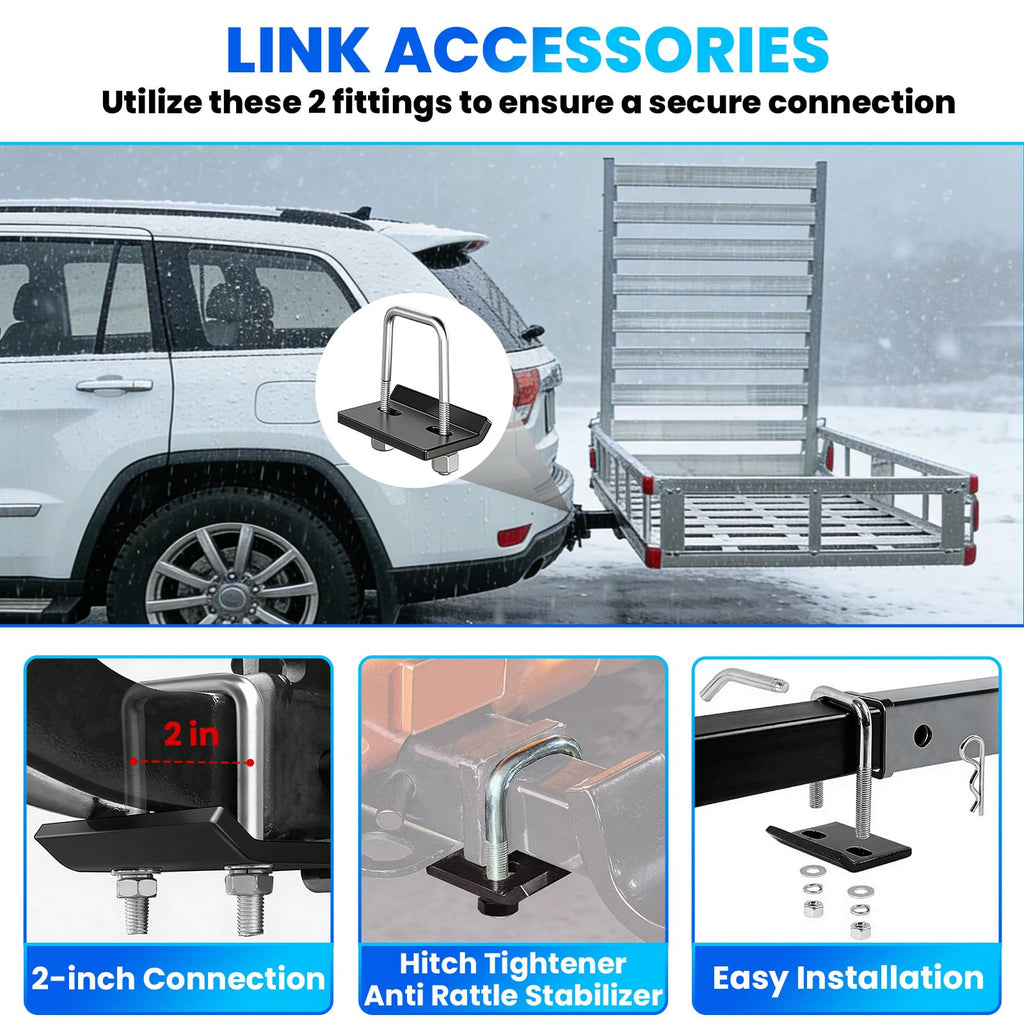 52"x31"x10" Aluminum Hitch Cargo Carrier with Ramp D782