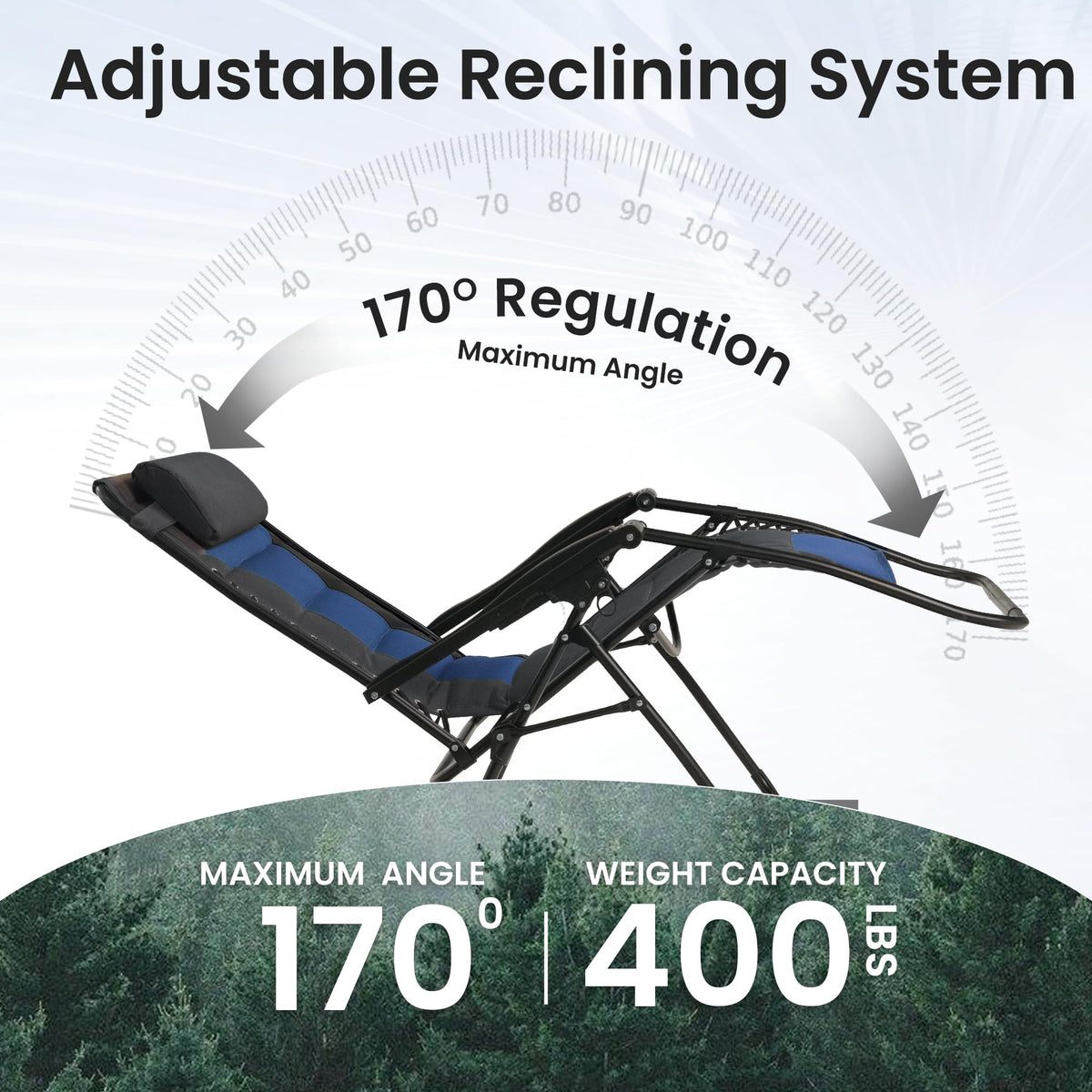 Oversized Zero Gravity Chair 2 Pack Black Blue N262666