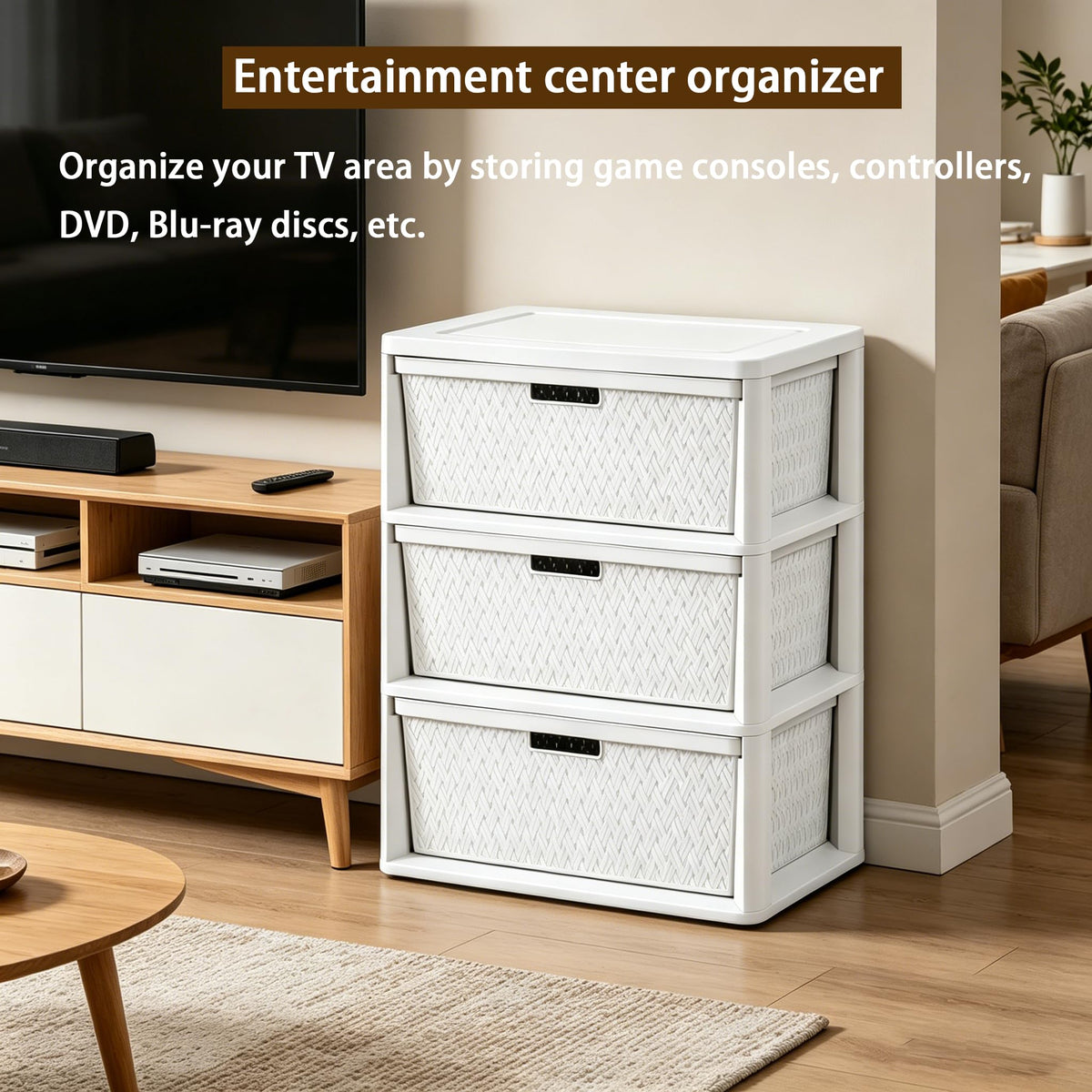 White 3 Drawer Plastic Storage Organizer G101942