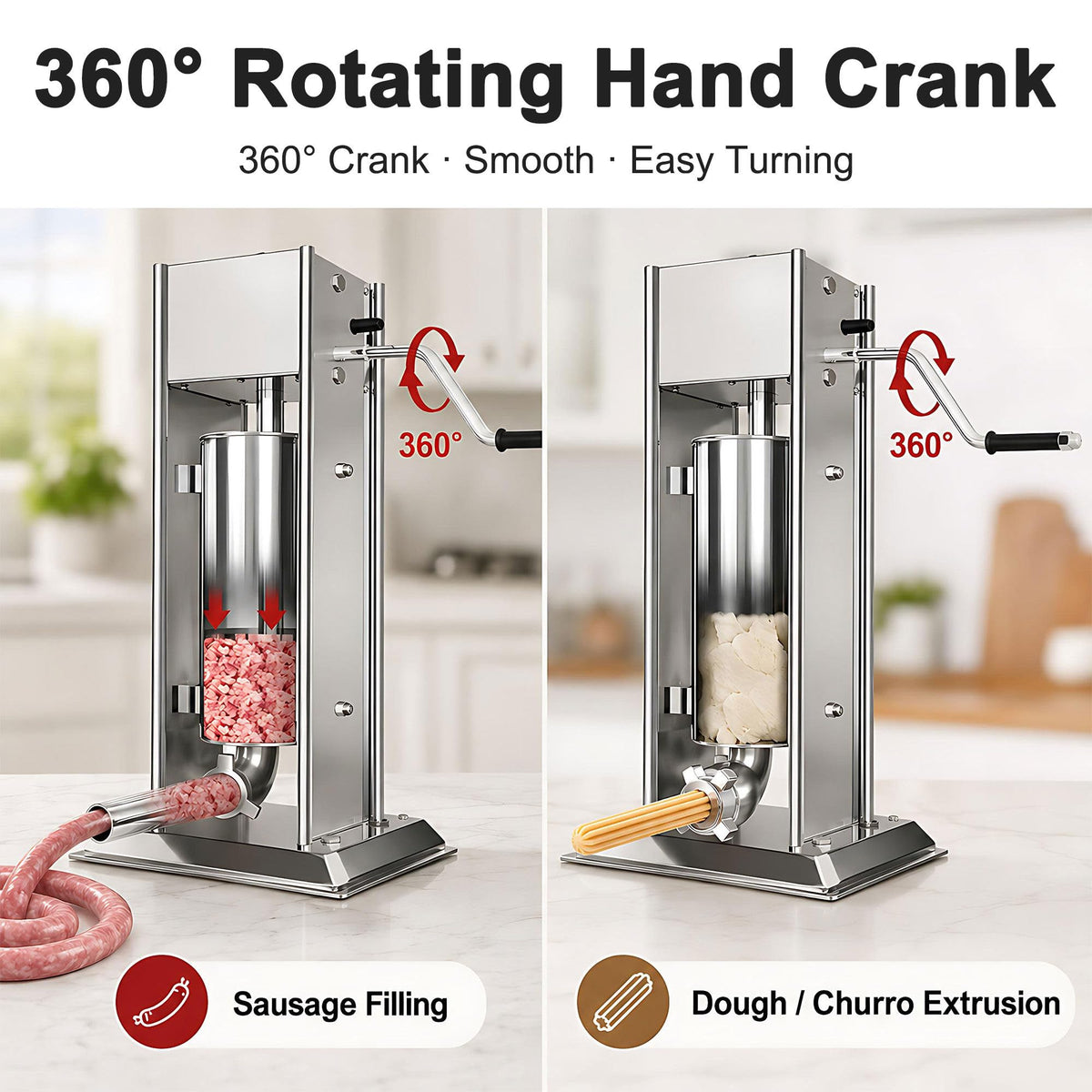 Vertical Manual Churro Extruder with 6-Shape Nozzle Kit T2551